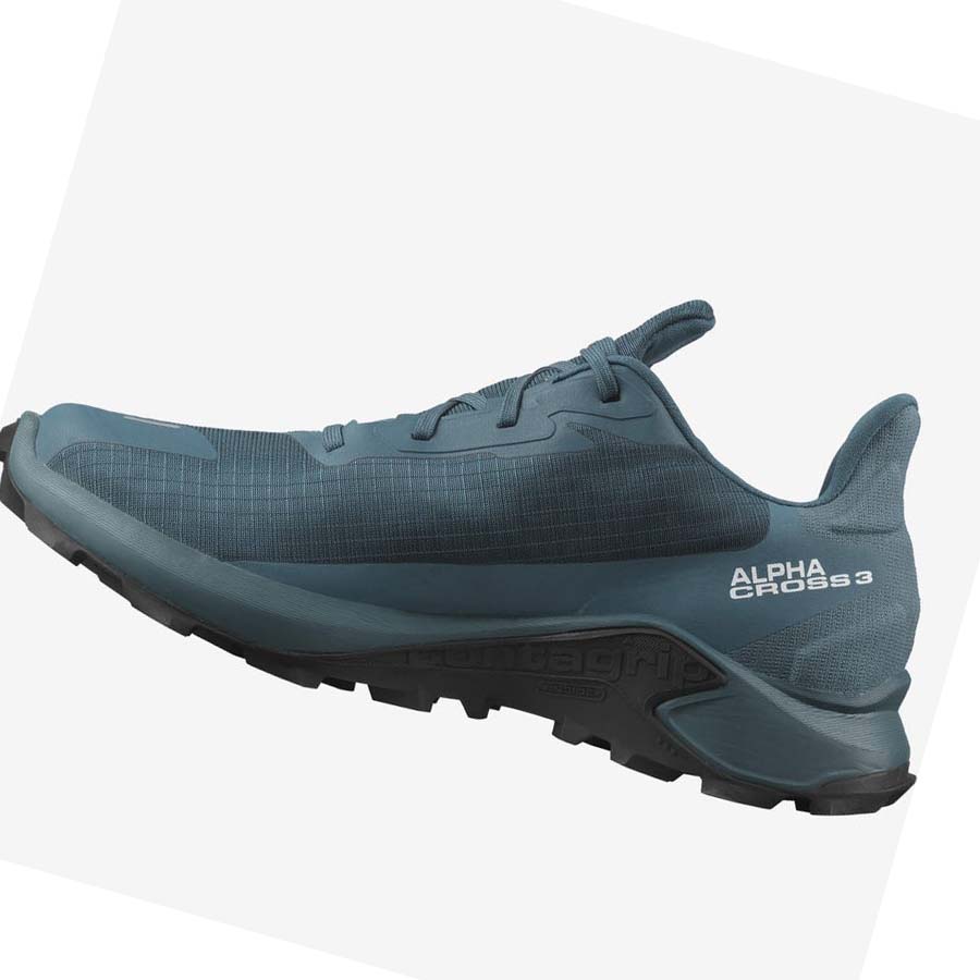 Salomon ALPHACROSS 3 GORE-TEX Trail Futócipő Férfi Kék | HU 2087RVD